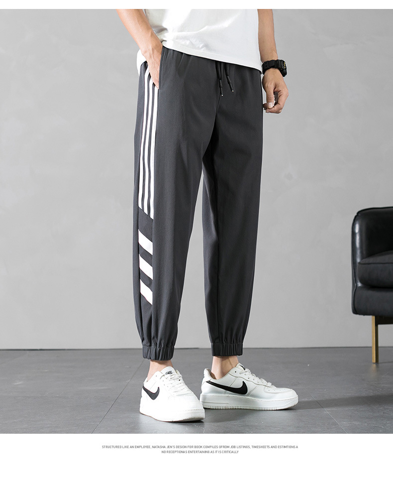 Spring and Summer Men's Pants Men's Korean Style Trendy Casual Pants Loose Tappered Overalls Sports Ninth Pants Fashion Brand