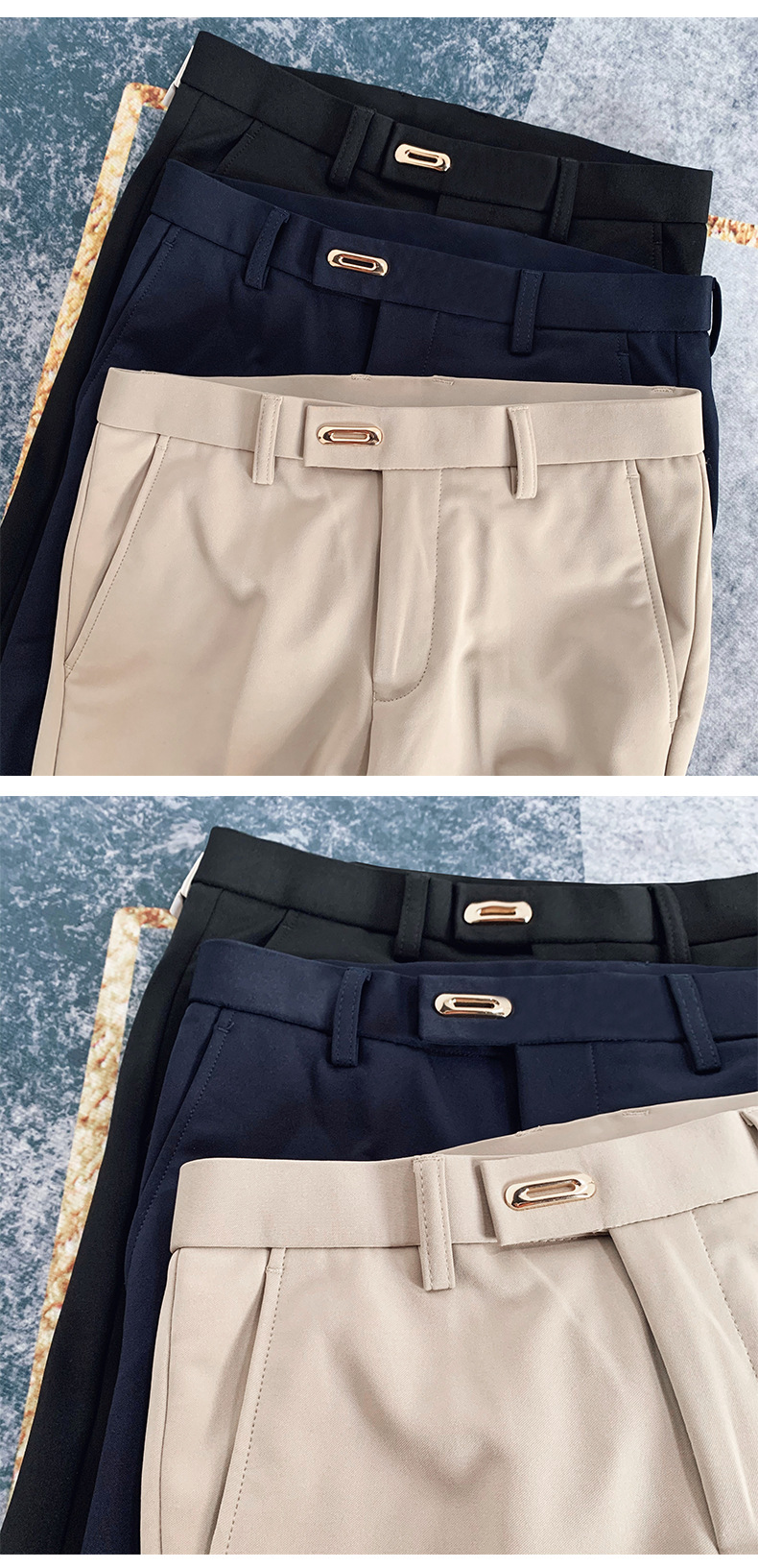 Summer Men's Casual Pants Straight Casual Suit Pants Slim Fit Men's Ninth Pants Trendy Skinny Thin Business Pants Summer Men's Casual Pants Straight Casual Suit Pants Slim Fit Men's Ninth Pants Trendy Skinny Thin Business Pants