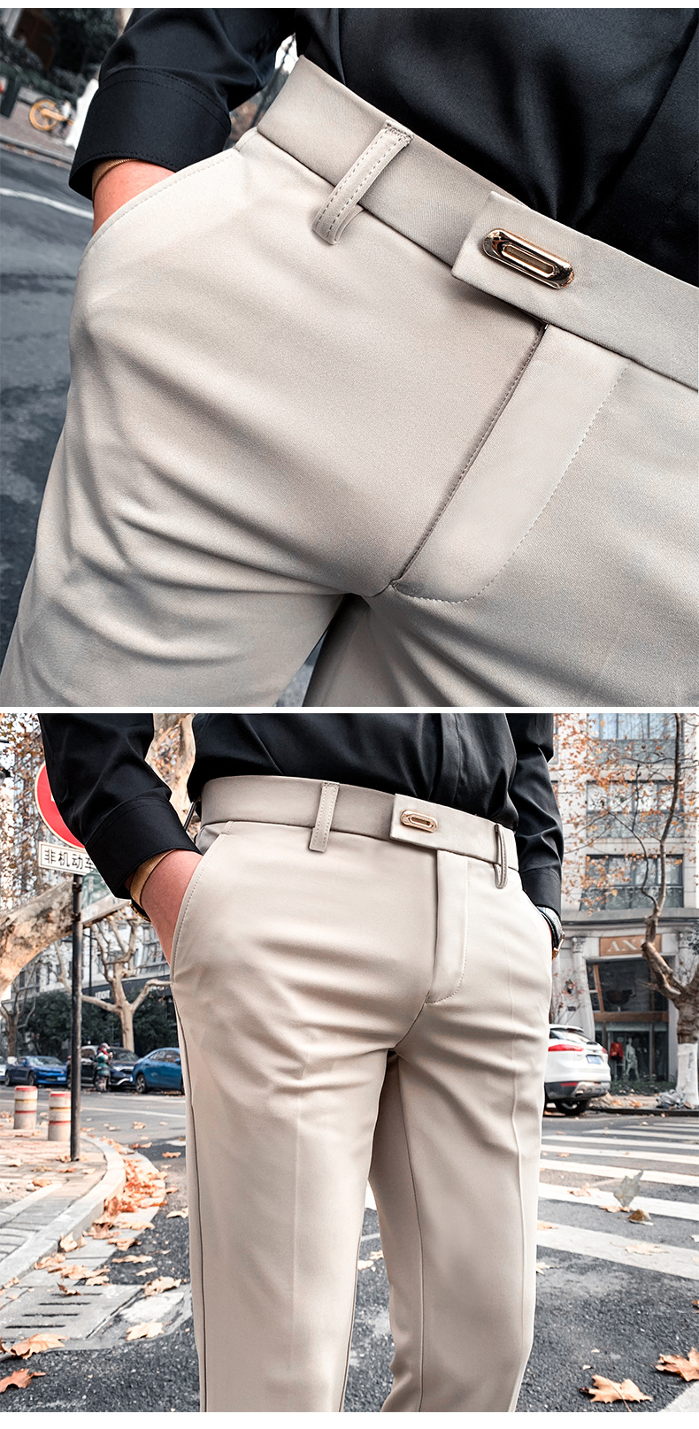 Summer Men's Casual Pants Straight Casual Suit Pants Slim Fit Men's Ninth Pants Trendy Skinny Thin Business Pants Summer Men's Casual Pants Straight Casual Suit Pants Slim Fit Men's Ninth Pants Trendy Skinny Thin Business Pants