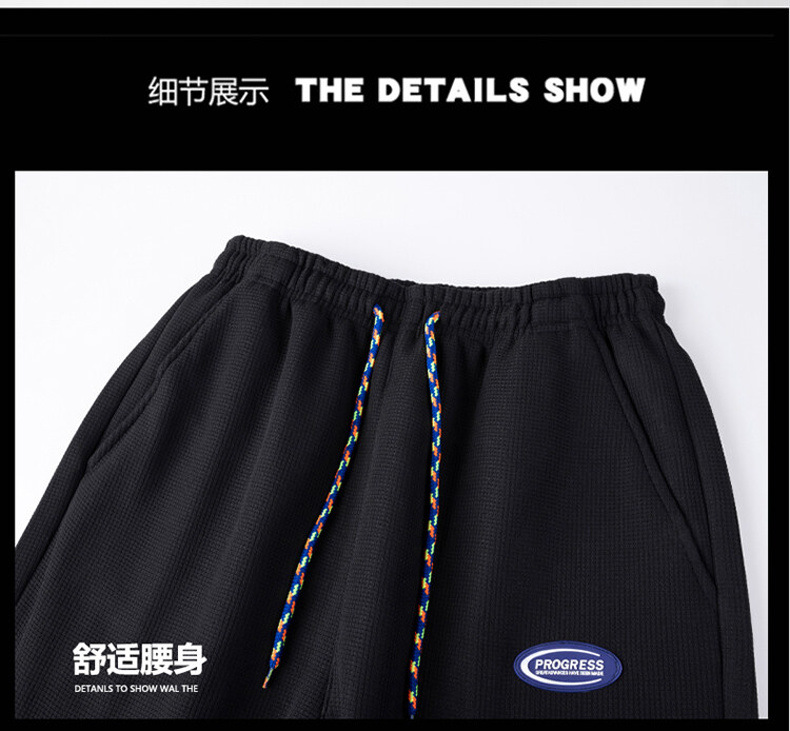 2022 Japanese Waffle Velvet Sweatpants Men's Large Size Sports Ninth Pants Trendy Spring and Autumn Warm Ankle Banded Pants 2022 Japanese Waffle Velvet Sweatpants Men's Large Size Sports Ninth Pants Trendy Spring and Autumn Warm Ankle Banded Pants