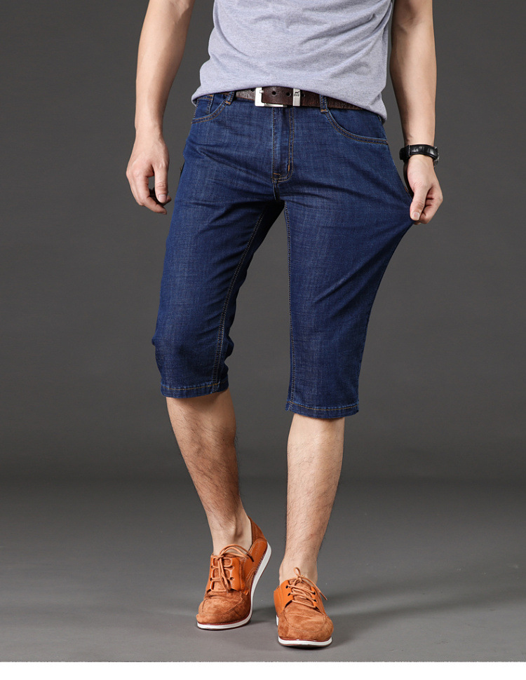 Cropped trousers for men summer slim jeans for men Business slim straight pants stretch pants fashion short pants Cropped trousers for men summer slim jeans for men Business slim straight pants stretch pants fashion short pants