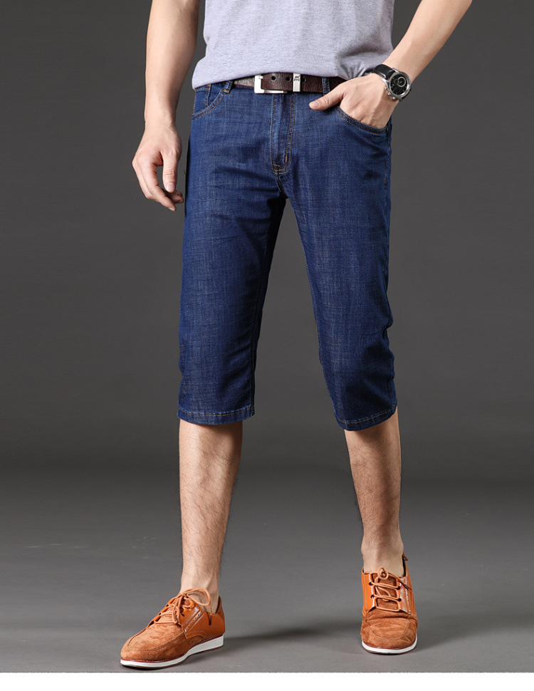 Cropped trousers for men summer slim jeans for men Business slim straight pants stretch pants fashion short pants Cropped trousers for men summer slim jeans for men Business slim straight pants stretch pants fashion short pants