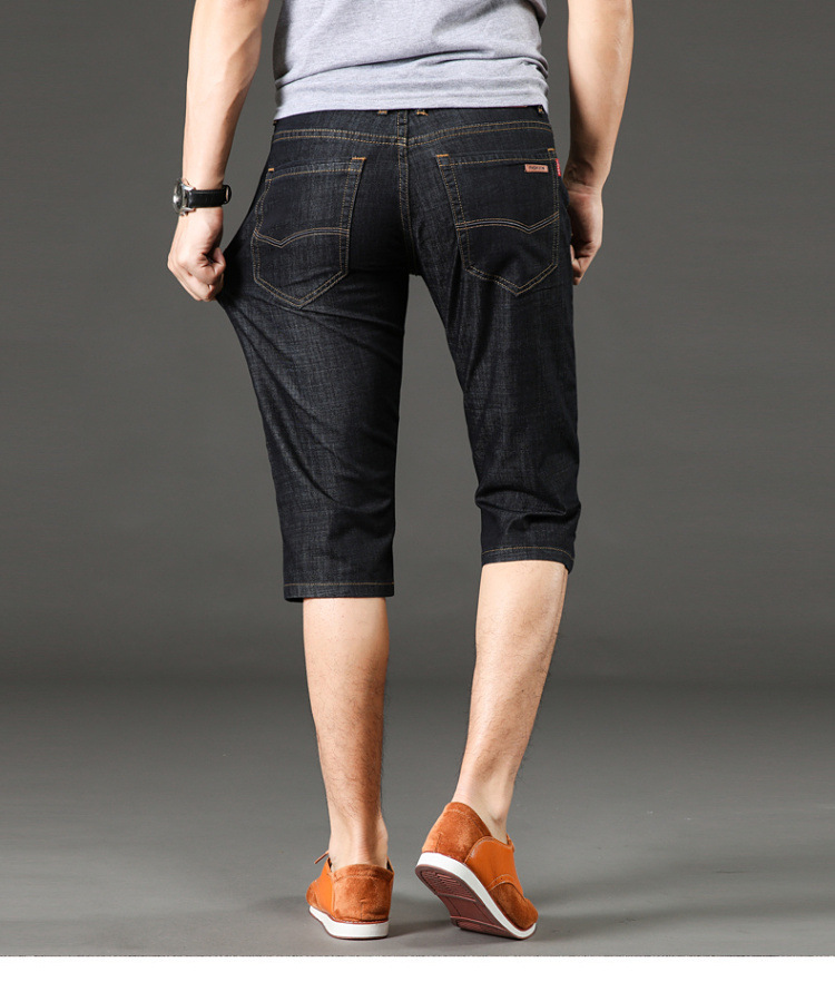 Cropped trousers for men summer slim jeans for men Business slim straight pants stretch pants fashion short pants Cropped trousers for men summer slim jeans for men Business slim straight pants stretch pants fashion short pants
