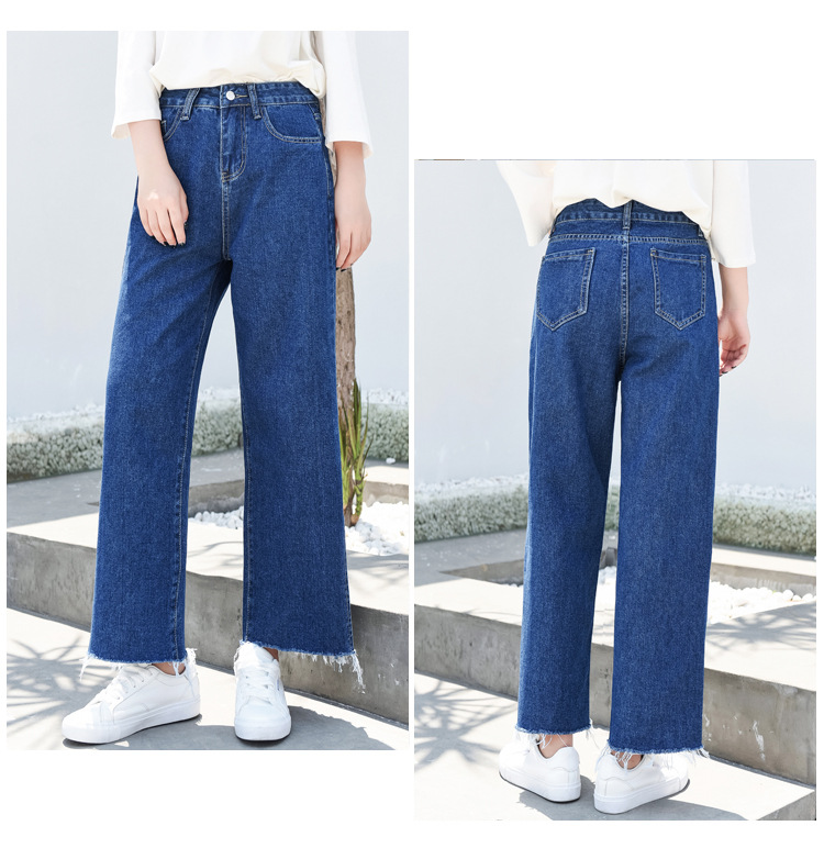 High waist wide leg jeans new style baggy slim cropped trousers with flared horns and wide legs High waist wide leg jeans new style baggy slim cropped trousers with flared horns and wide legs