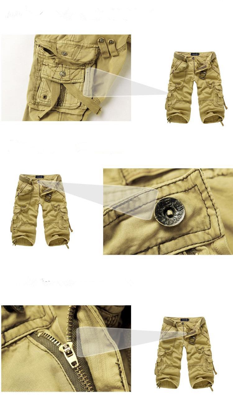 Wholesale Cropped Trousers for Men Overalls Trendy Men's Washed Overalls 7 Pants 5820