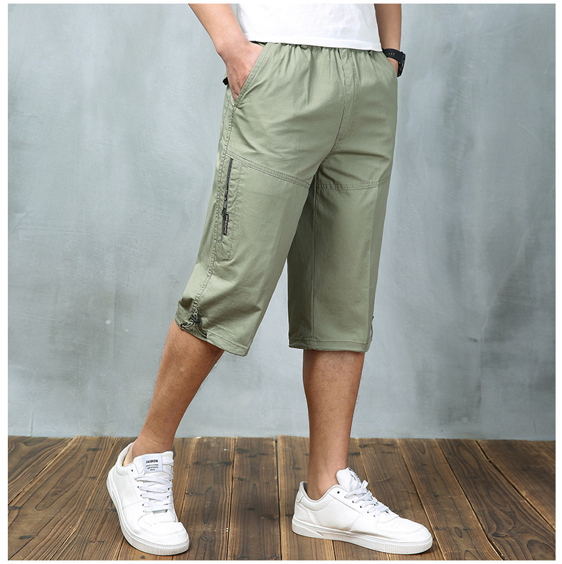 Exclusive for Cross-Border Cropped Trousers for Men Outdoor Leisure Thin Sports Shorts Multi-Pocket Loose Large Size Breeches 8995