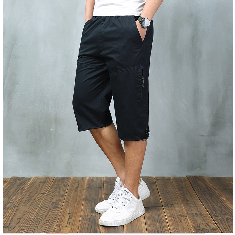 Exclusive for Cross-Border Cropped Trousers for Men Outdoor Leisure Thin Sports Shorts Multi-Pocket Loose Large Size Breeches 8995