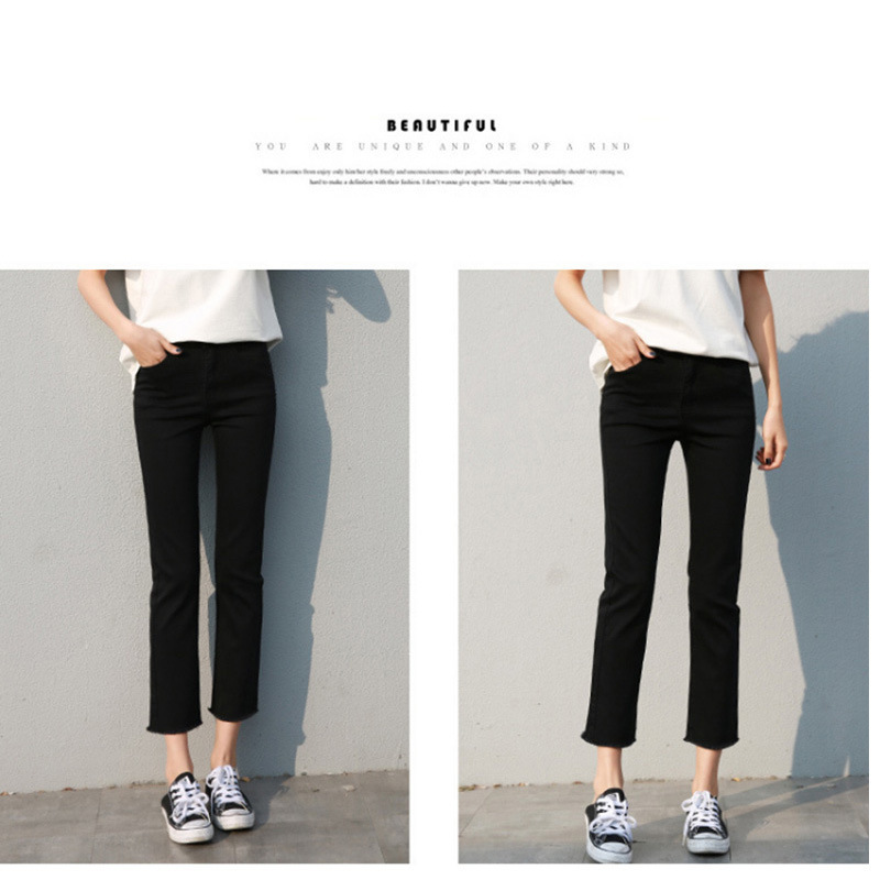 Black Jeans Women's Spring Small Straight Pants 2020 New High Waist All-Matching Loose Slimming Cropped Trousers Black Jeans Women's Spring Small Straight Pants 2020 New High Waist All-Matching Loose Slimming Cropped Trousers