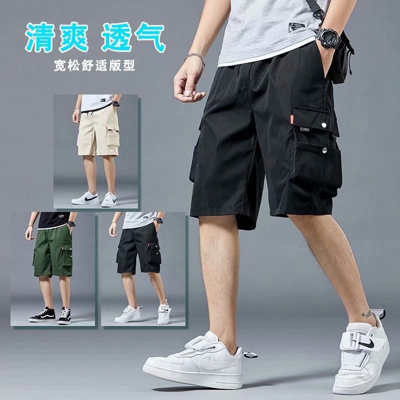 2022 Cross-Border Large Size Shorts Men&#039;s Summer Loose Five-Point Outer Wear Cropped Trousers Leisure Cargo Sports Pants Men