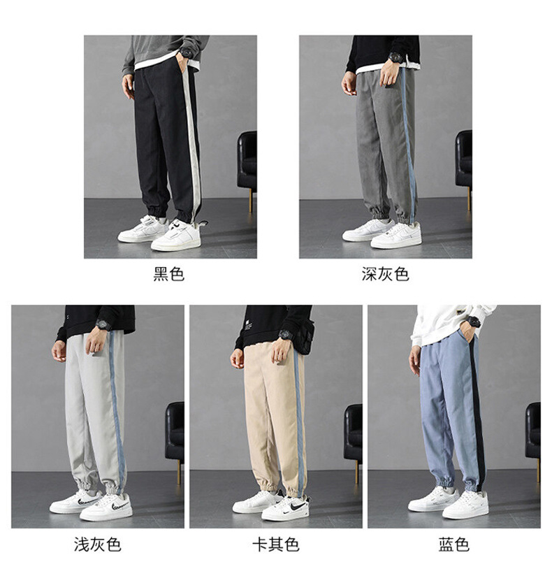 Pants Men's Spring and Autumn 2021 New Korean Style Trendy High Street Ruoshuai Casual Exercise Ankle-Tied Cropped Trousers Pants Men's Spring and Autumn 2021 New Korean Style Trendy High Street Ruoshuai Casual Exercise Ankle-Tied Cropped Trousers