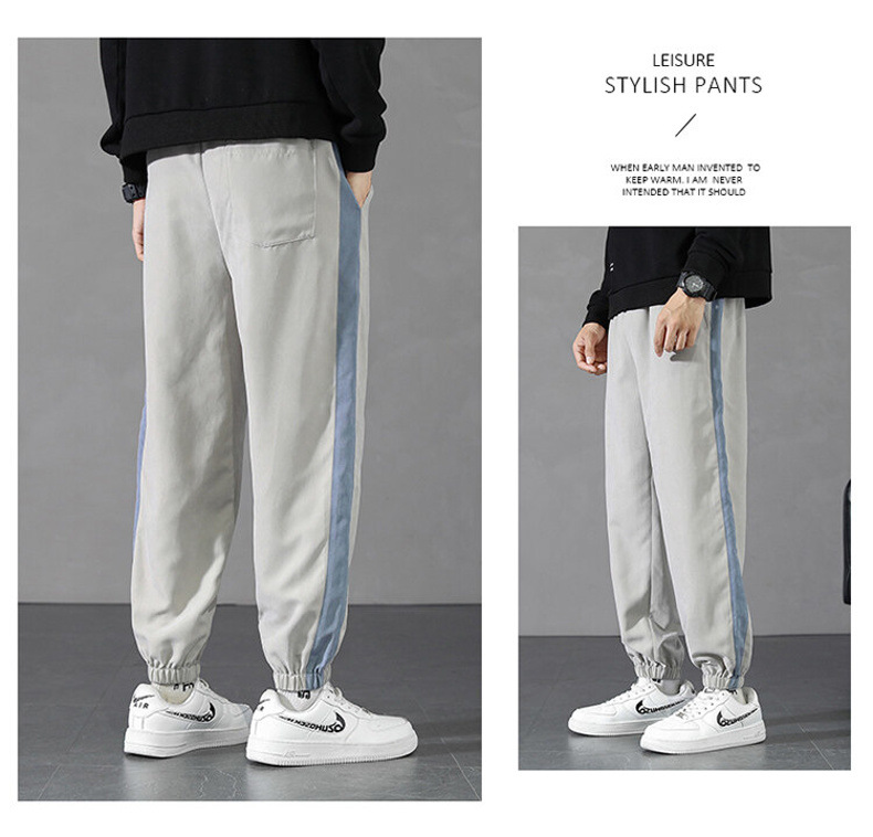 Pants Men's Spring and Autumn 2021 New Korean Style Trendy High Street Ruoshuai Casual Exercise Ankle-Tied Cropped Trousers Pants Men's Spring and Autumn 2021 New Korean Style Trendy High Street Ruoshuai Casual Exercise Ankle-Tied Cropped Trousers