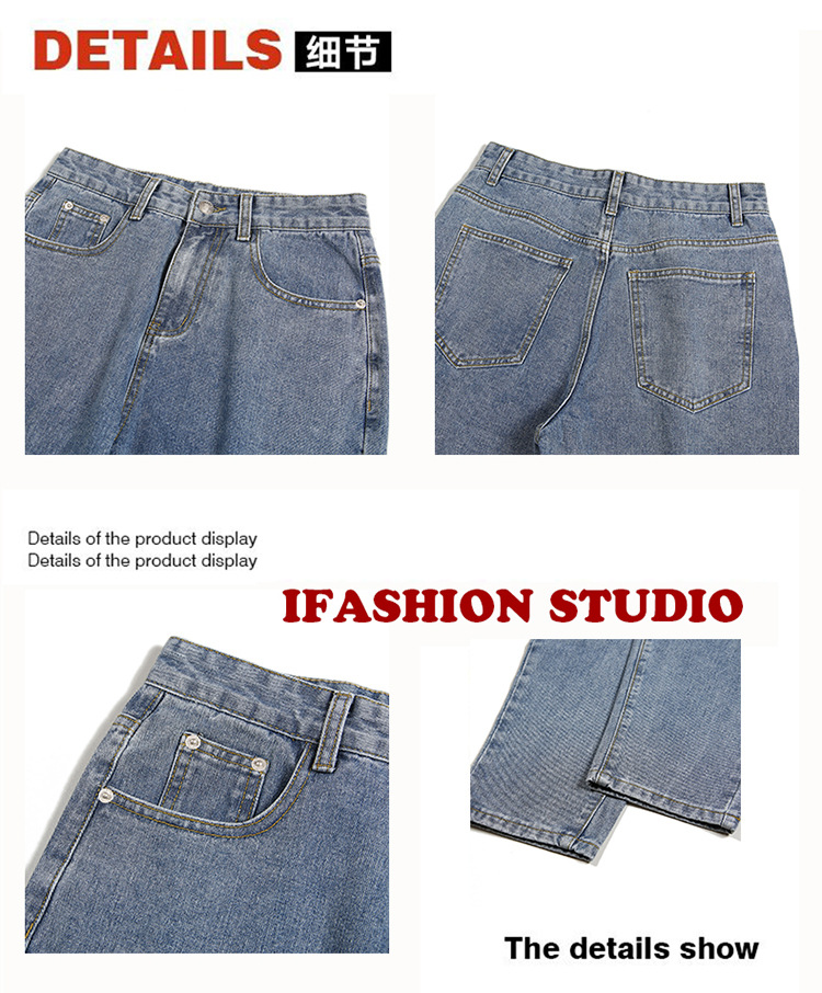 Lktm Men's# Ins Hong Kong Style Loose Straight Jeans Men's Korean Style Slim Fit All-Matching Trendy Casual Cropped Trousers Lktm Men's# Ins Hong Kong Style Loose Straight Jeans Men's Korean Style Slim Fit All-Matching Trendy Casual Cropped Trousers