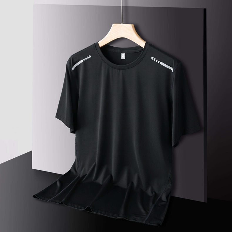 Ice Silk Short Sleeve Quick Drying Clothes Men's Summer Breathable Fitness Running Couple plus Size Loose  Sports wear