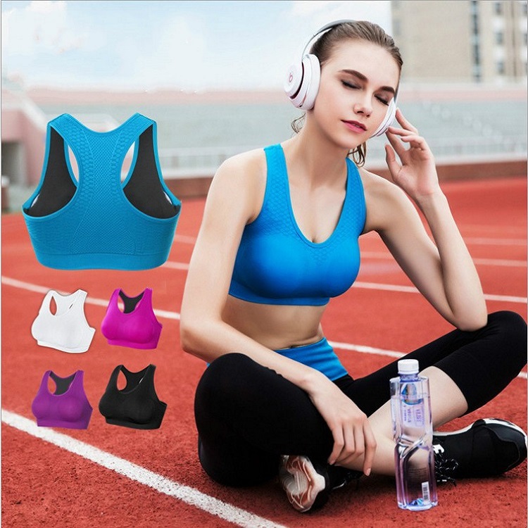 The new sports bra women without steel ring sports bra vest running shockproof yoga gathers bra women&#039;s wear.