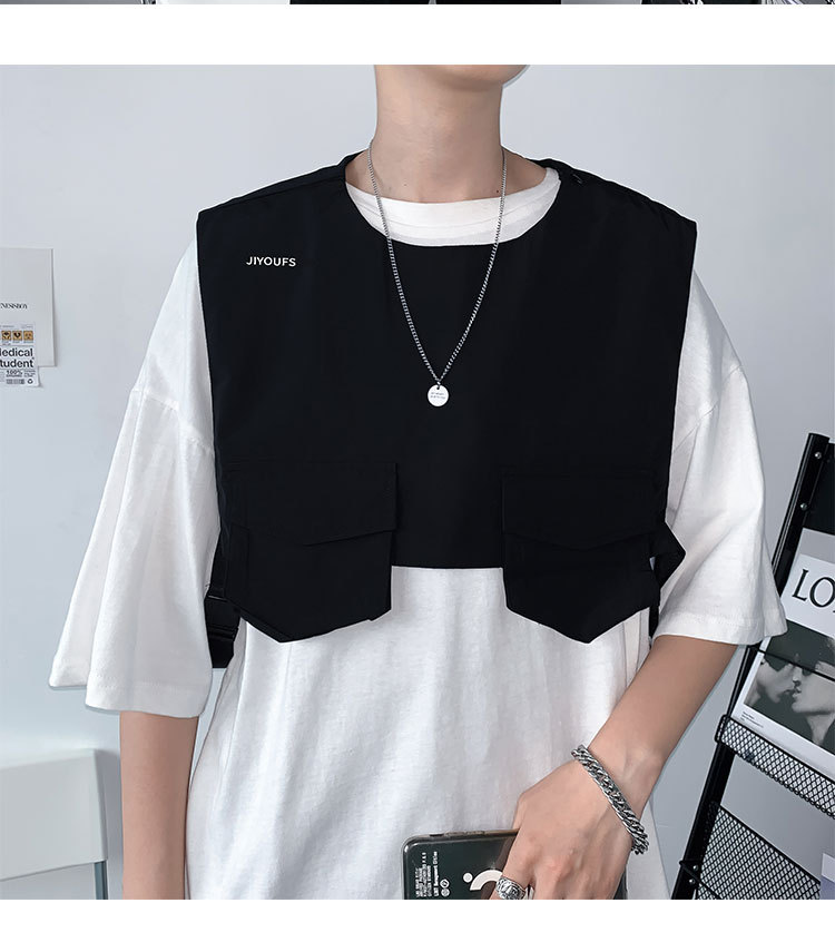 Spring and Autumn New Men's Wear Workwear Hong Kong Style Solid Color Sports Ins Waistcoat Tactical Vest Vest Loose Spring and Autumn New Men's Wear Workwear Hong Kong Style Solid Color Sports Ins Waistcoat Tactical Vest Vest Loose