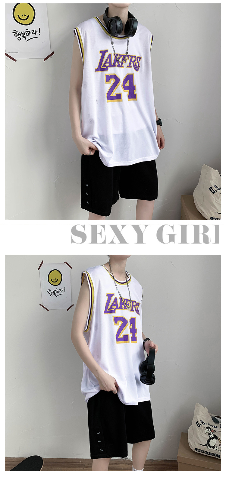 Brand Short Sleeve Tshirt Vest Men's Loose Student Sports Basketball Jersey Outer Wear Waistcoat Sleeveless Tshirt Brand Short Sleeve Tshirt Vest Men's Loose Student Sports Basketball Jersey Outer Wear Waistcoat Sleeveless Tshirt