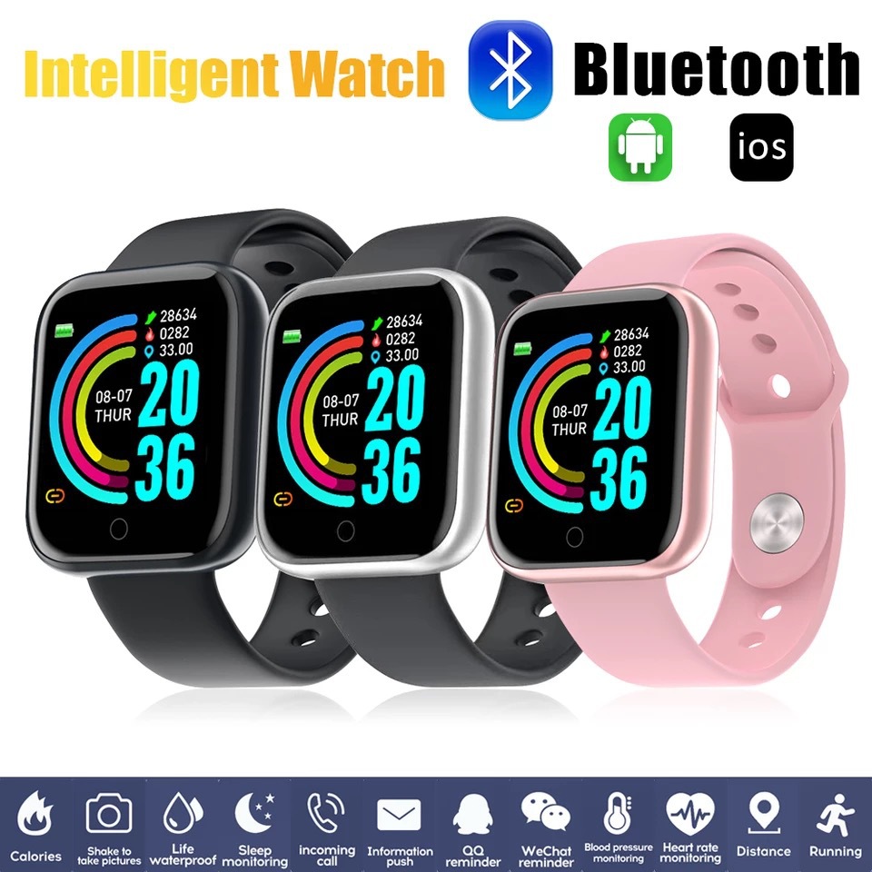 D20 Blood Pressure Smart Bracelet Heart Rate Monitoring Sports Step Waterproof Health Y68 Wear Watch Smartwatch