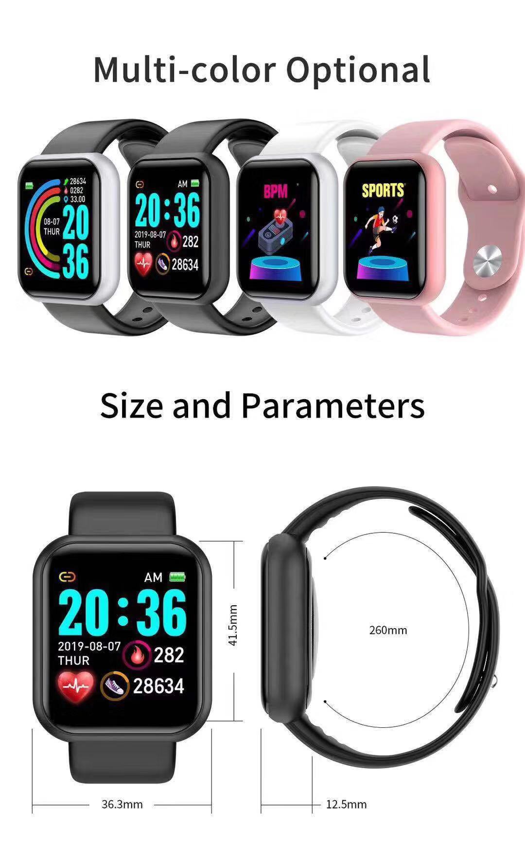 D20 Blood Pressure Smart Bracelet Heart Rate Monitoring Sports Step Waterproof Health Y68 Wear Watch Smartwatch D20 Blood Pressure Smart Bracelet Heart Rate Monitoring Sports Step Waterproof Health Y68 Wear Watch Smartwatch