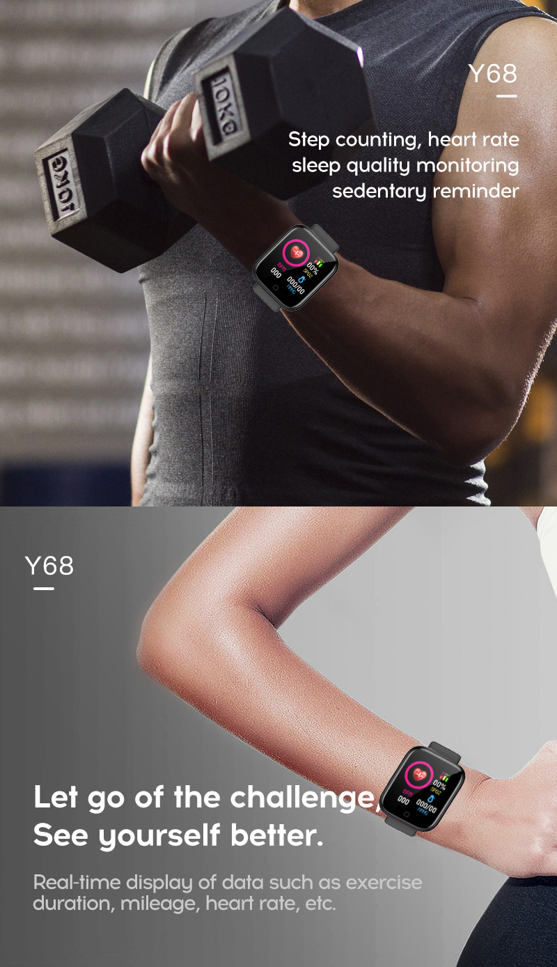 D20 Blood Pressure Smart Bracelet Heart Rate Monitoring Sports Step Waterproof Health Y68 Wear Watch Smartwatch D20 Blood Pressure Smart Bracelet Heart Rate Monitoring Sports Step Waterproof Health Y68 Wear Watch Smartwatch