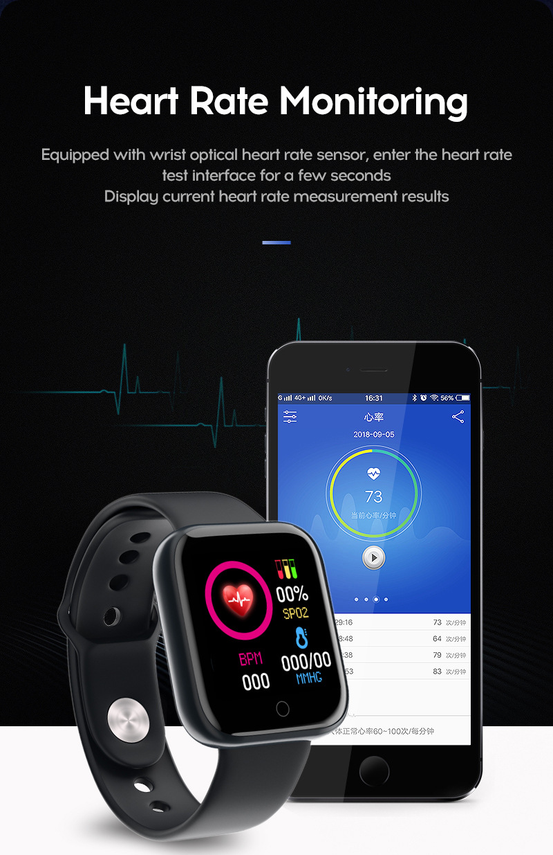 D20 Blood Pressure Smart Bracelet Heart Rate Monitoring Sports Step Waterproof Health Y68 Wear Watch Smartwatch D20 Blood Pressure Smart Bracelet Heart Rate Monitoring Sports Step Waterproof Health Y68 Wear Watch Smartwatch
