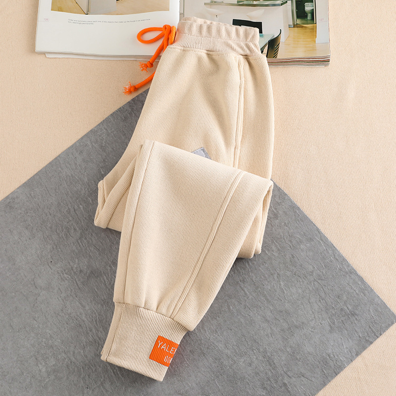 Girls Sports Pants Autumn and Winter Western Style Leisure Medium and Large Children 2021 New Spring and Autumn Girl Sweatpants Fleece-Lined Winter Outer Wear