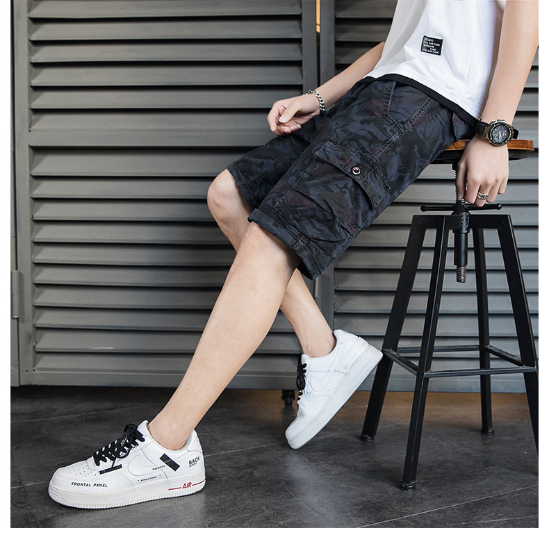 New Men's Shorts Camouflage Middle Pants Workwear Pants Casual Men's Trousers Fashion Trendy Brand   Sports wear