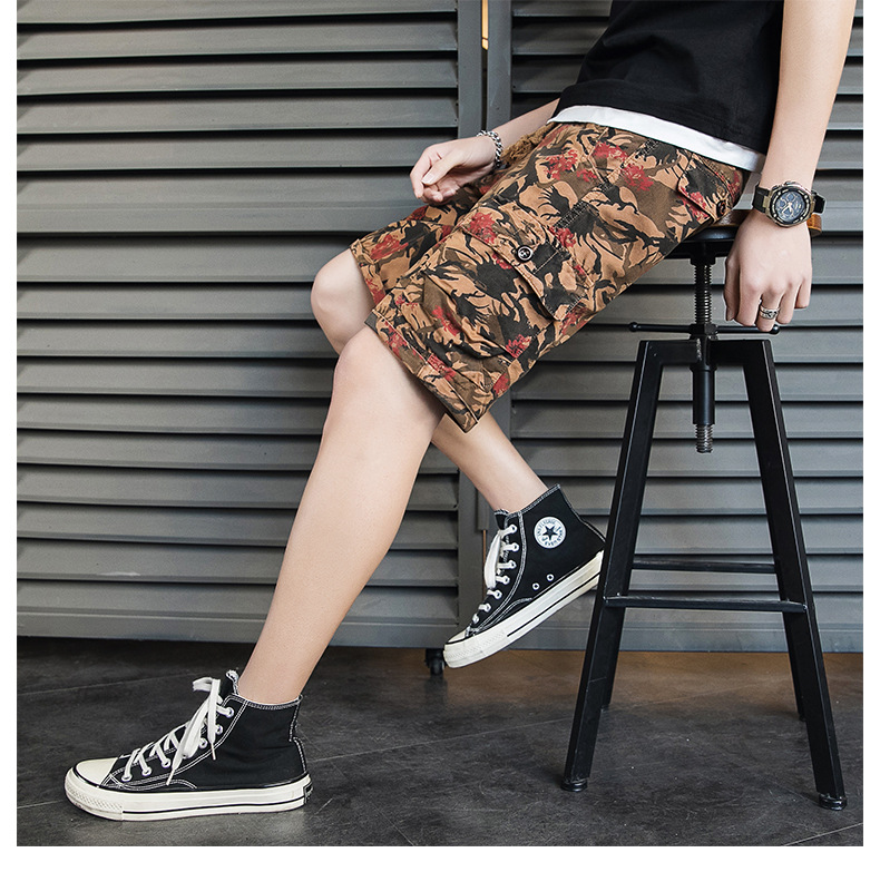 New Men's Shorts Camouflage Middle Pants Workwear Pants Casual Men's Trousers Fashion Trendy Brand   Sports wear