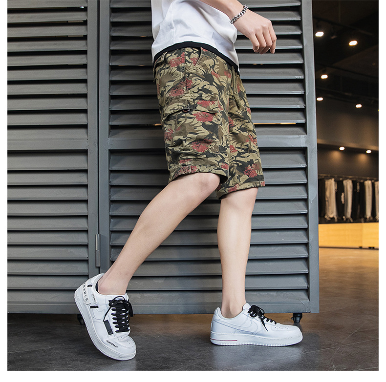 New Men's Shorts Camouflage Middle Pants Workwear Pants Casual Men's Trousers Fashion Trendy Brand   Sports wear