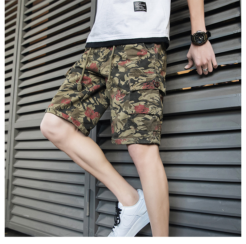 New Men's Shorts Camouflage Middle Pants Workwear Pants Casual Men's Trousers Fashion Trendy Brand   Sports wear