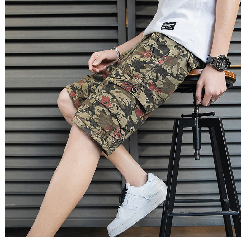 New Men's Shorts Camouflage Middle Pants Workwear Pants Casual Men's Trousers Fashion Trendy Brand   Sports wear