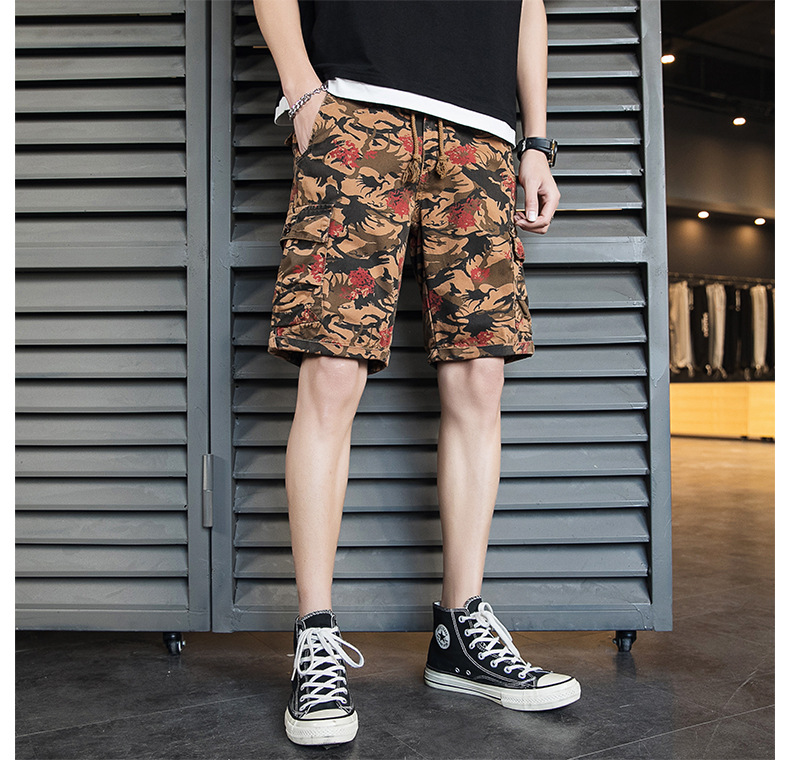 New Men's Shorts Camouflage Middle Pants Workwear Pants Casual Men's Trousers Fashion Trendy Brand   Sports wear