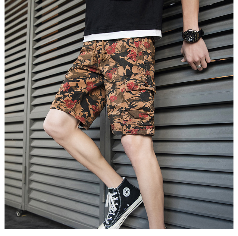 New Men's Shorts Camouflage Middle Pants Workwear Pants Casual Men's Trousers Fashion Trendy Brand   Sports wear