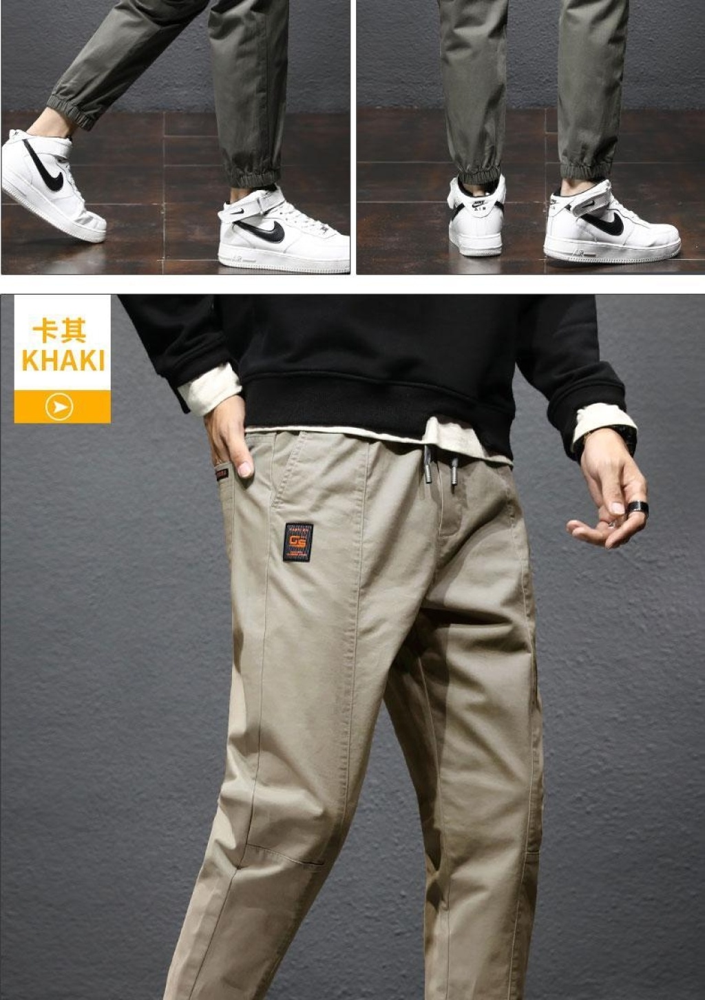 Haining Men's Winter Fleece-Lined Thickened Casual Pants Youth Cotton Pants Outer Wear Ankle-Tied Sports Boys' Sweatpants Autumn and Winter