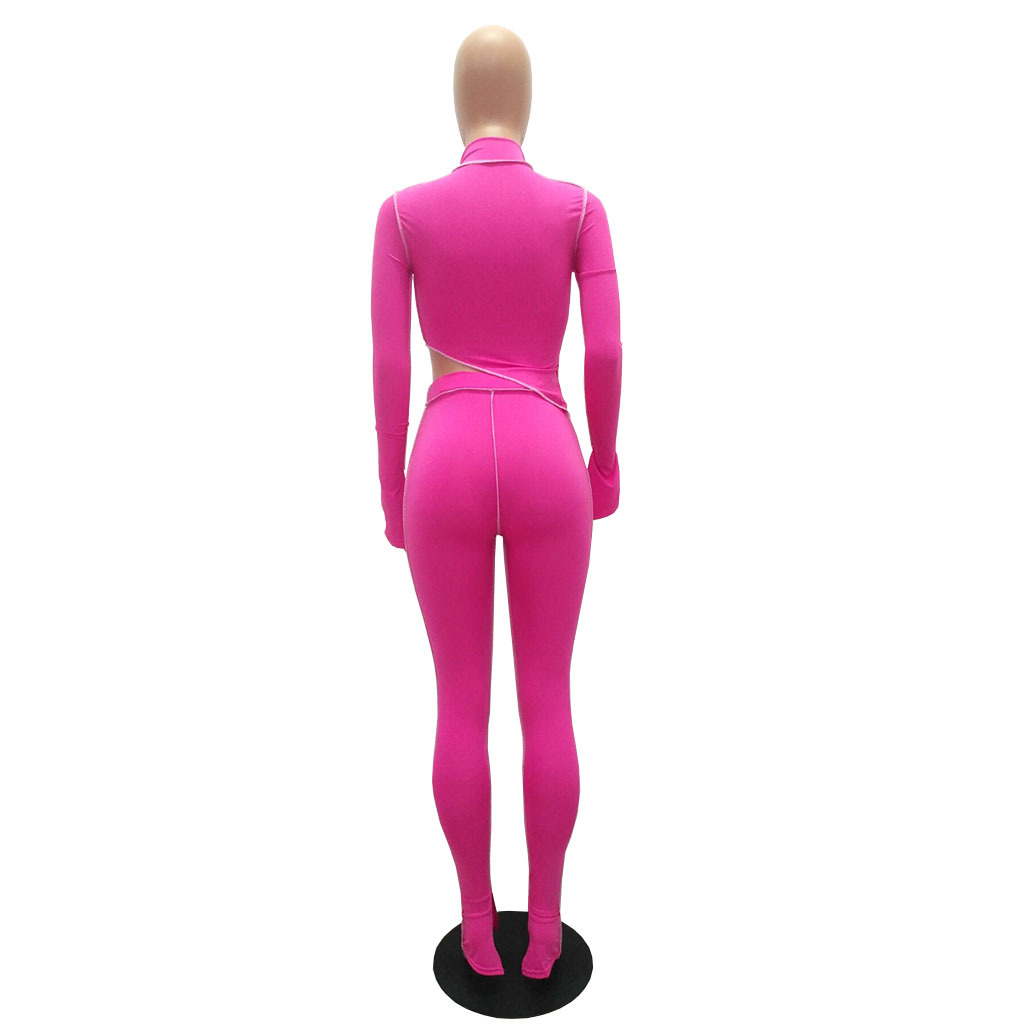 M2053 Crossborder fashion women's wear Aliexpress autumn new women's wear personality line slimming sports suit M2053 Crossborder fashion women's wear Aliexpress autumn new women's wear personality line slimming sports suit
