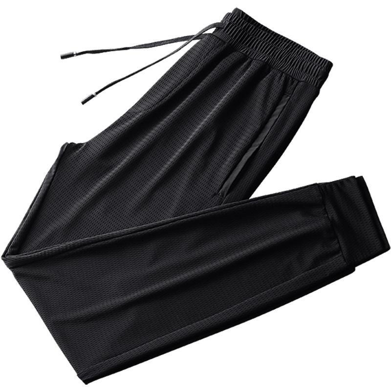 Running Sportswear ShortSleeved Tshirt Sports Suit Men's Trousers Casual Wear Large Size Ice Silk TwoPiece Suit