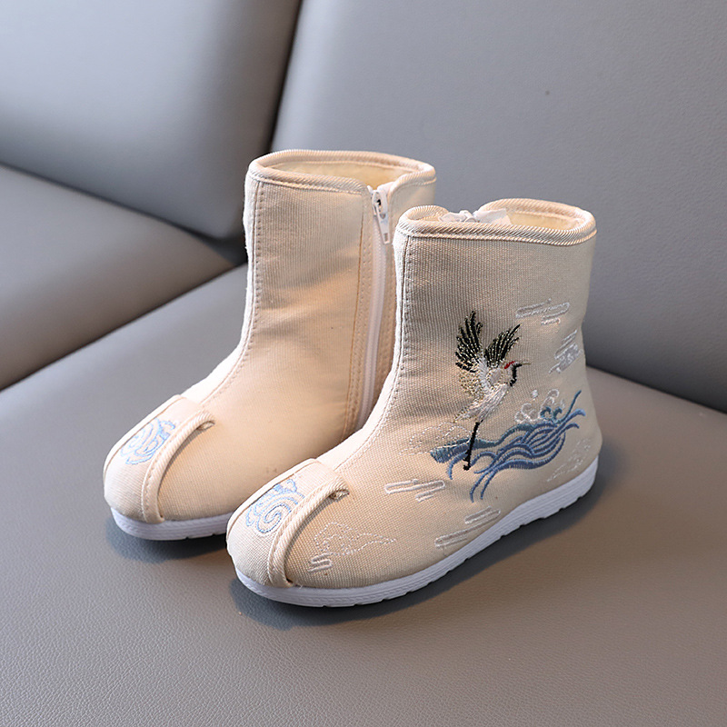 Old Beijing Cloth Shoes Children&#039;s Embroidered Shoes Boys the Han-Style Clothing Shoes Boots Chinese Style Ancient Costume New Year Performance Shoes