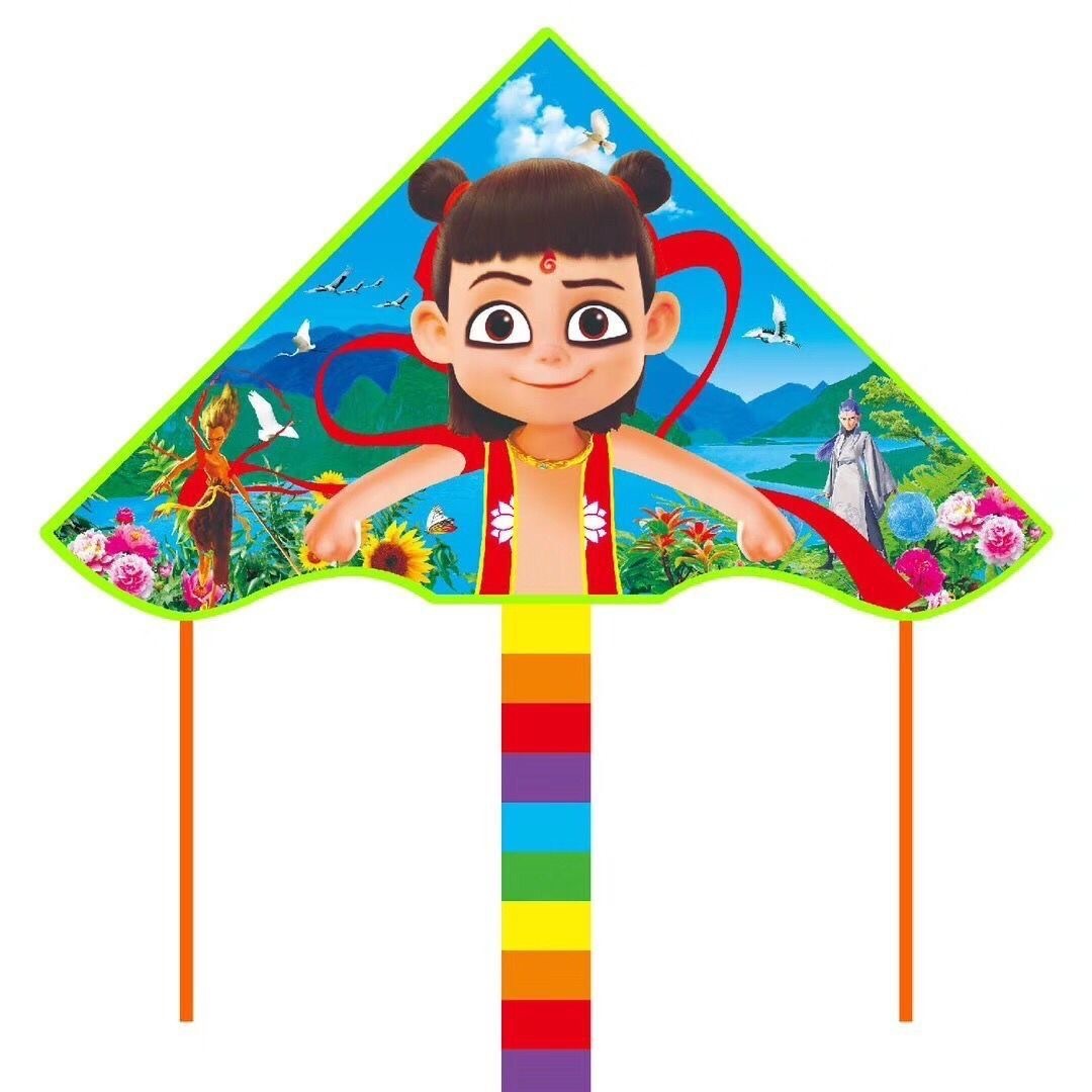 Wholesale Weifang Kite New Bright Cloth Hot Printed Curved Triangle Kite Children's Cartoon Kite Manufacturers Supply Wholesale Weifang Kite New Bright Cloth Hot Printed Curved Triangle Kite Children's Cartoon Kite Manufacturers Supply