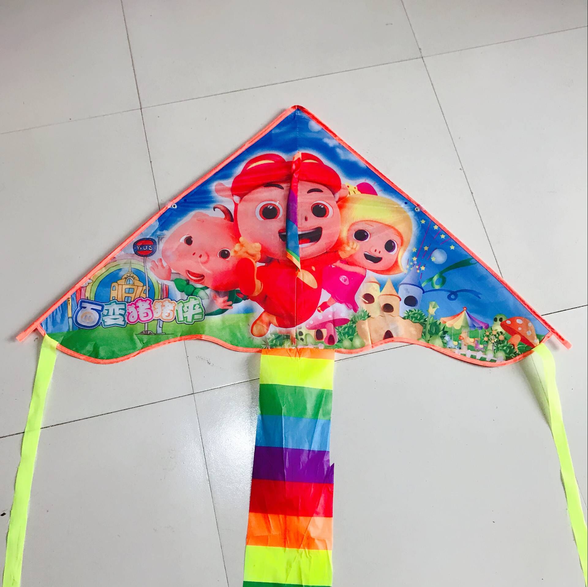 Wholesale Weifang Kite New Bright Cloth Hot Printed Curved Triangle Kite Children's Cartoon Kite Manufacturers Supply Wholesale Weifang Kite New Bright Cloth Hot Printed Curved Triangle Kite Children's Cartoon Kite Manufacturers Supply