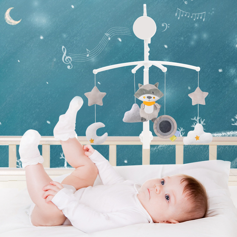 CrossBorder Baby Bed Bell Rattle Children 01 Years Old Music Rotation Bedside Bell Baby Soothing Cloth Toy Manufacturer