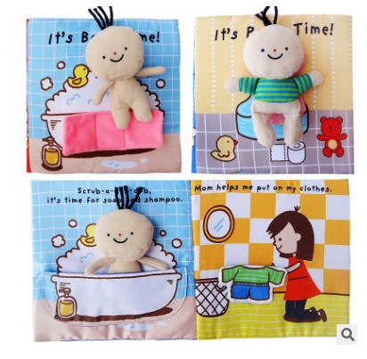 early education educational cloth book 013 years old children enlightenment toilet bath book sound paper tear not broken