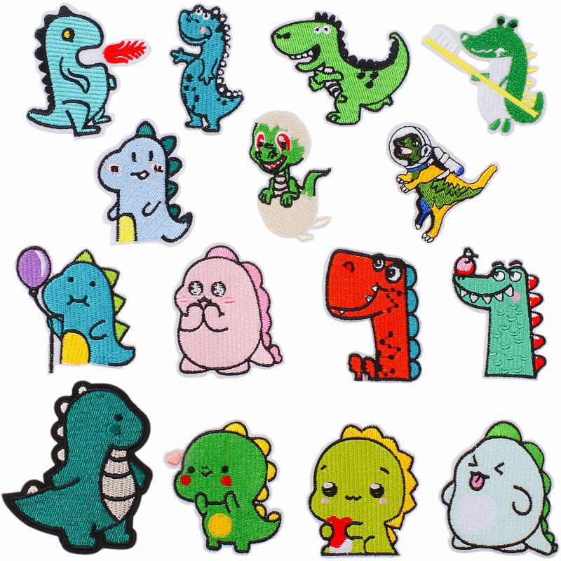 Cartoon Dinosaur Embroidered Cloth Stickers Children's Clothing Decoration DIY Adhesive Patch Computer Embroidery Spot Cartoon Dinosaur Embroidered Cloth Stickers Children's Clothing Decoration DIY Adhesive Patch Computer Embroidery Spot