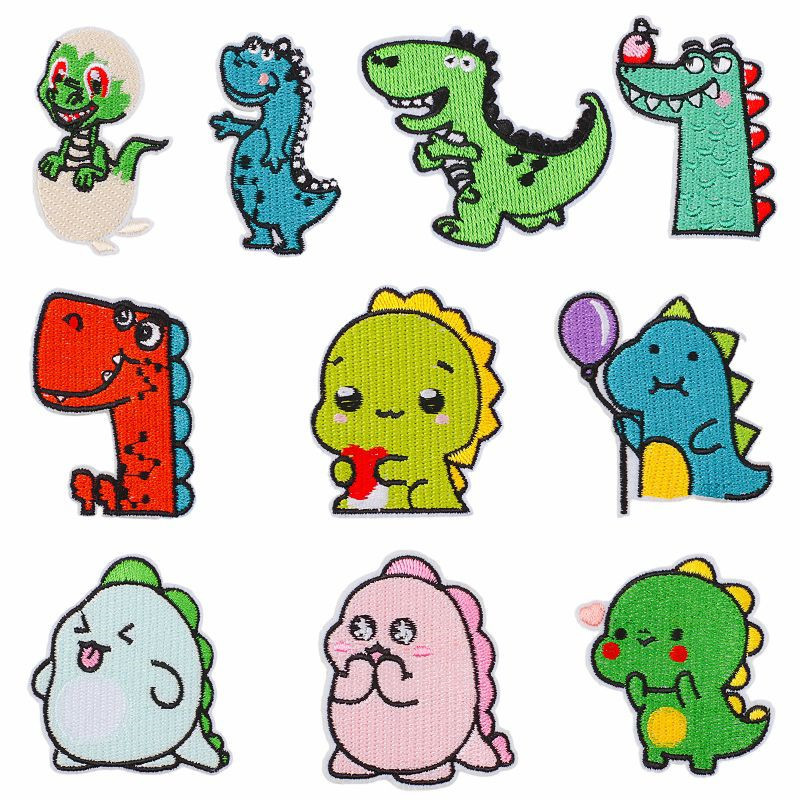 Cartoon Dinosaur Embroidered Cloth Stickers Children's Clothing Decoration DIY Adhesive Patch Computer Embroidery Spot Cartoon Dinosaur Embroidered Cloth Stickers Children's Clothing Decoration DIY Adhesive Patch Computer Embroidery Spot