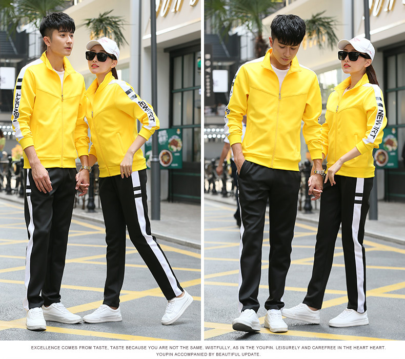 Sports Suit Men's Spring and Autumn Women's Long-Sleeved Running Sportswear Couple Outdoor Casual Youth Two-Piece Suit Group Clothes Sports Suit Men's Spring and Autumn Women's Long-Sleeved Running Sportswear Couple Outdoor Casual Youth Two-Piece Suit Group Clothes