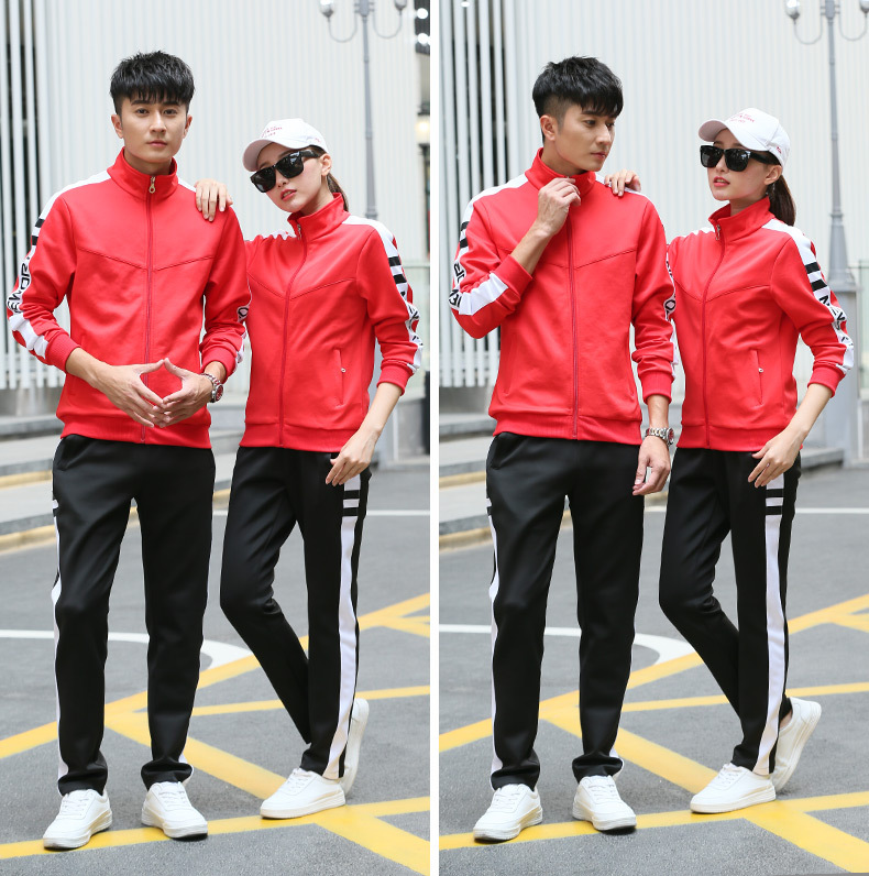 Sports Suit Men's Spring and Autumn Women's Long-Sleeved Running Sportswear Couple Outdoor Casual Youth Two-Piece Suit Group Clothes Sports Suit Men's Spring and Autumn Women's Long-Sleeved Running Sportswear Couple Outdoor Casual Youth Two-Piece Suit Group Clothes