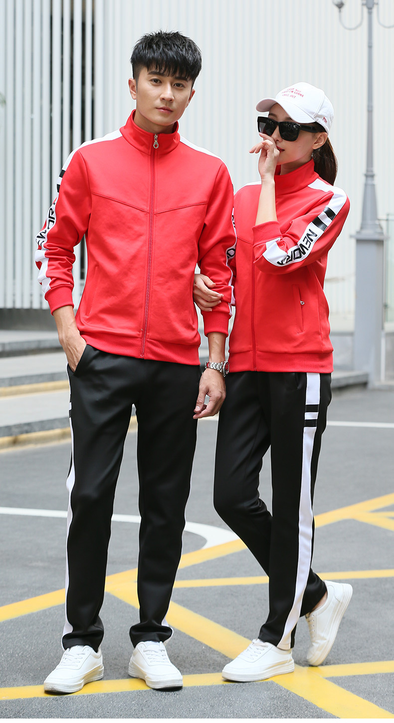 Sports Suit Men's Spring and Autumn Women's Long-Sleeved Running Sportswear Couple Outdoor Casual Youth Two-Piece Suit Group Clothes Sports Suit Men's Spring and Autumn Women's Long-Sleeved Running Sportswear Couple Outdoor Casual Youth Two-Piece Suit Group Clothes