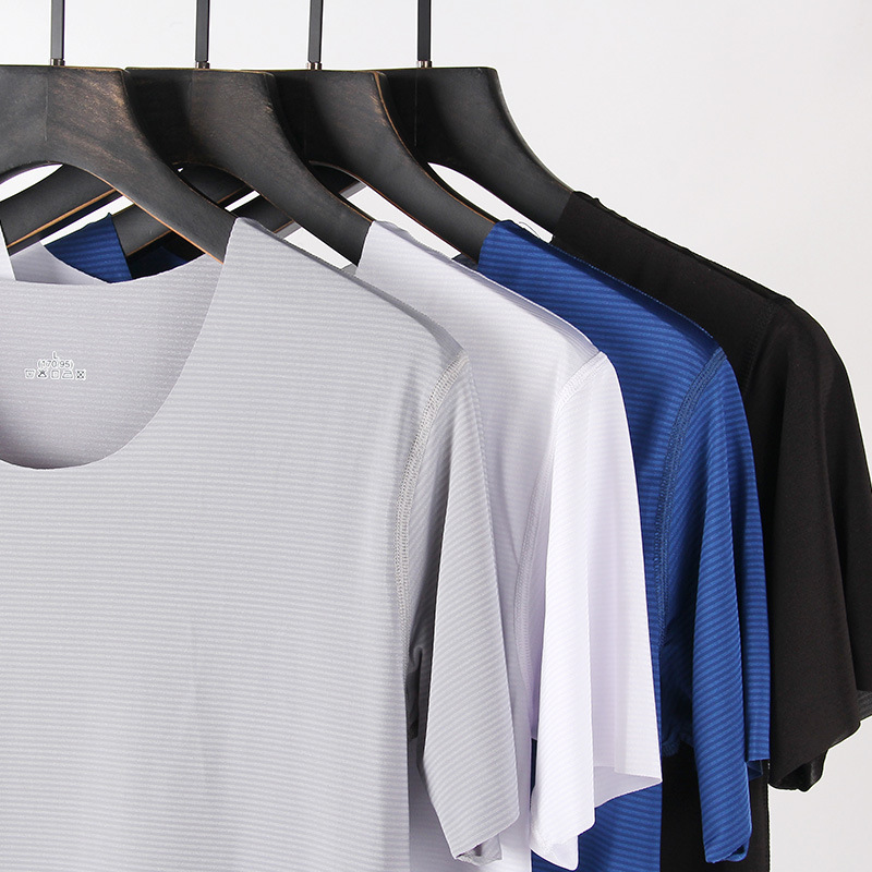 Men&#039;s Home Wear Ice Silk T-shirt Suit Short Sleeve Shorts Youth Casual Sportswear Large Size Pajamas Men&#039;s Thin