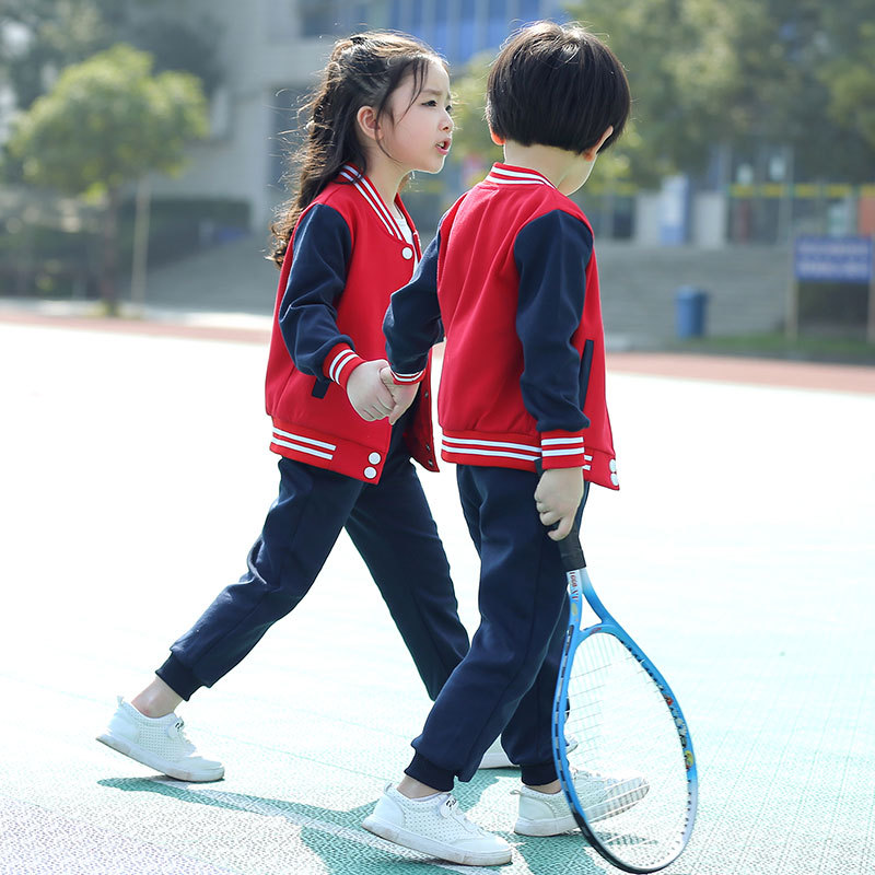 Kindergarten Suit Spring and Autumn Suit Children&#039;s Business Attire Sportswear Baseball Uniform Primary School Uniform Red Autumn and Winter New