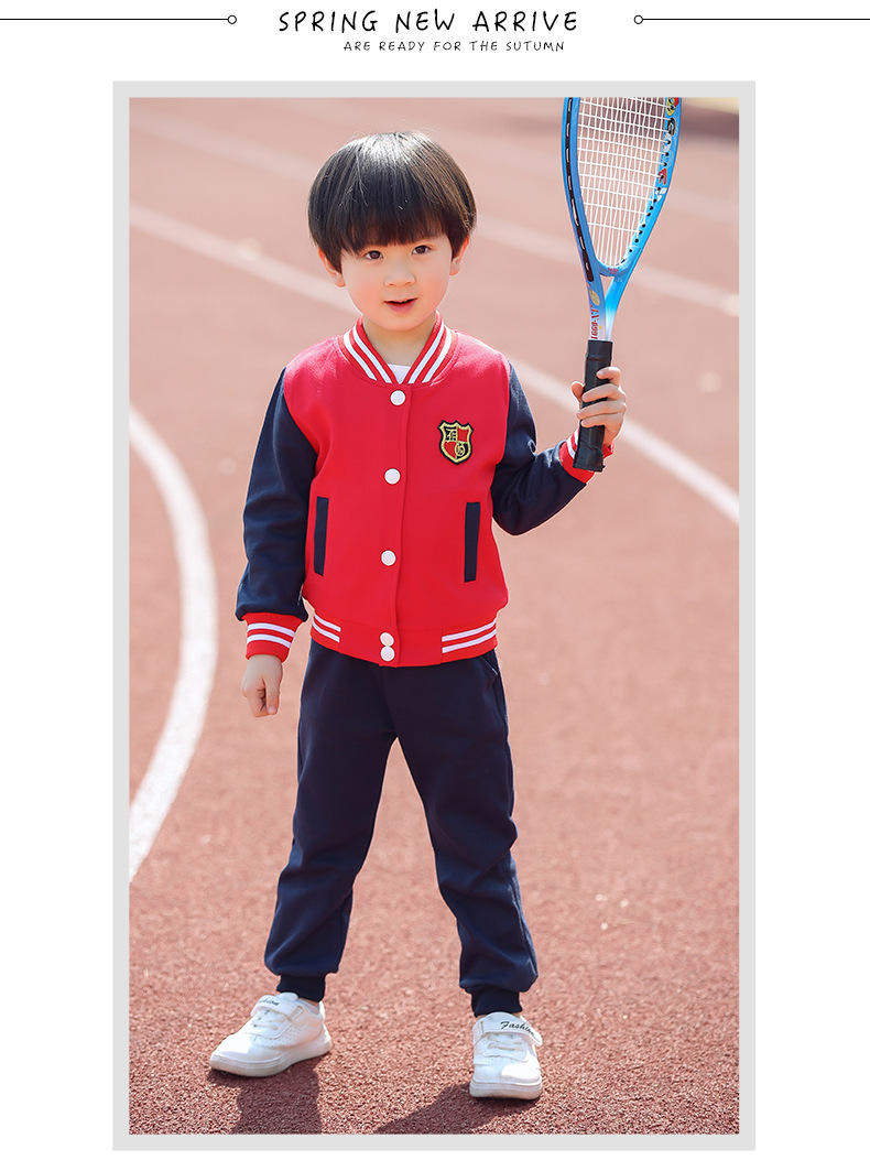 Kindergarten Suit Spring and Autumn Suit Children's Business Attire Sportswear Baseball Uniform Primary School Uniform Red Autumn and Winter New Kindergarten Suit Spring and Autumn Suit Children's Business Attire Sportswear Baseball Uniform Primary School Uniform Red Autumn and Winter New