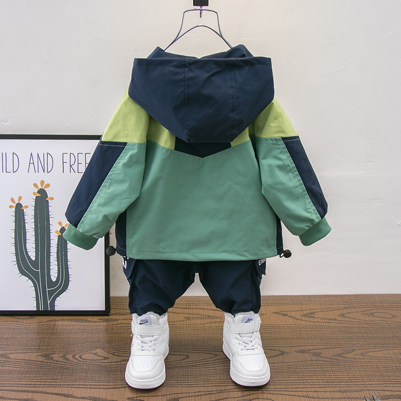 Boys Autumn Clothing Suit 21 New Korean Style Children&#039;s Trendy Coat Two Pieces Boys&#039; Stitching Fashion Clothes Cardigan