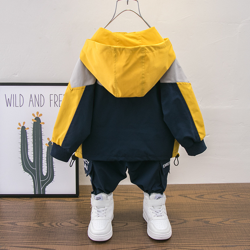 Boys Autumn Clothing Suit 21 New Korean Style Children&#039;s Trendy Coat Two Pieces Boys&#039; Stitching Fashion Clothes Cardigan